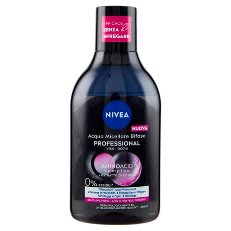 Nivea Acqua Micellare Bifase Professional anche per Pelli Sensibili 400 ml